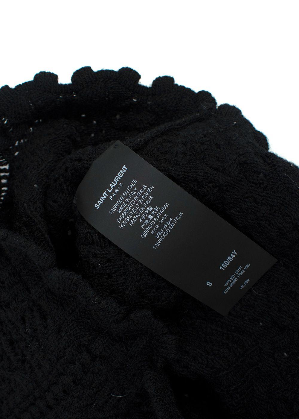 Saint Laurent Black Crochet Crop Top