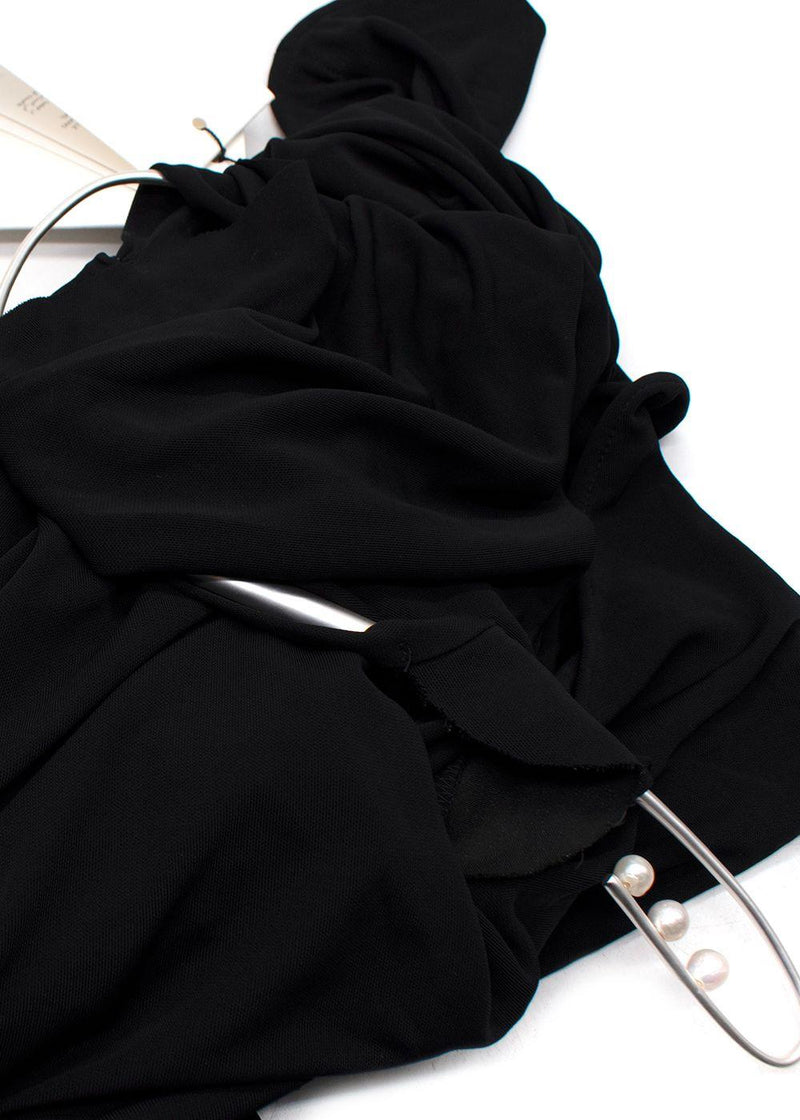 Christopher Esber Black Jersey 'Levitate' Longsleeve Halter Dress