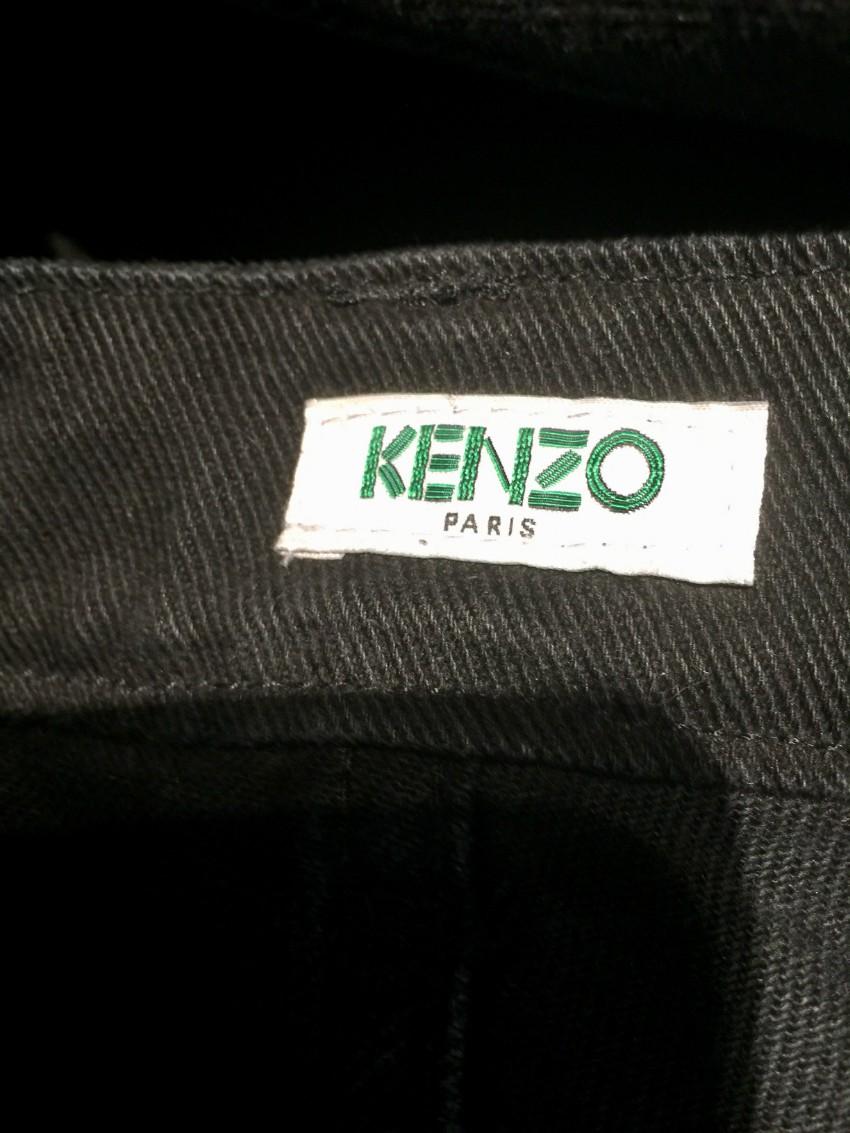 Kenzo Black Logo Cuff High Rise Jeans