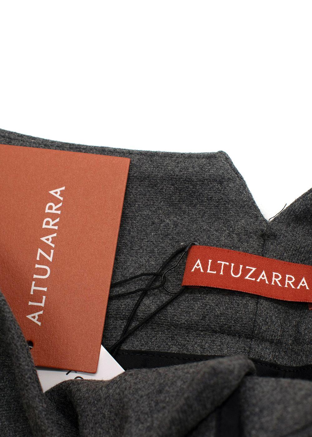 Altuzarra Grey High-Rise Wool-Blend Wide-Leg Trousers
