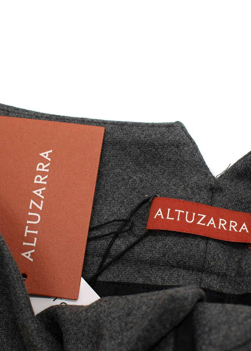 Altuzarra Grey High-Rise Wool-Blend Wide-Leg Trousers
