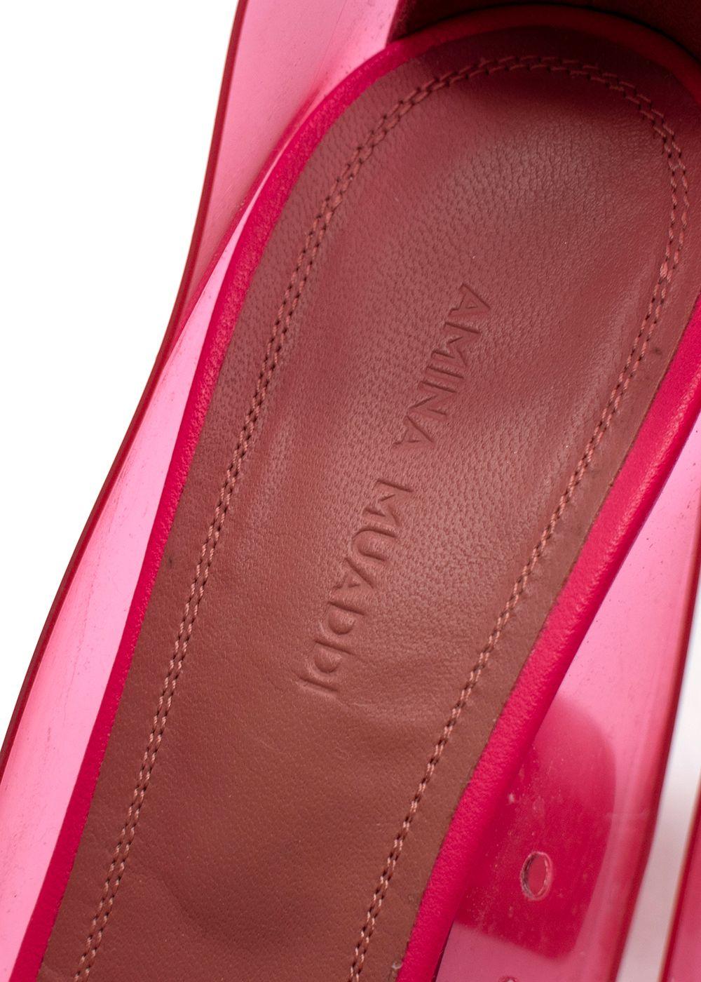 Amina Muaddi Begum Emellished Pink PVC Pump