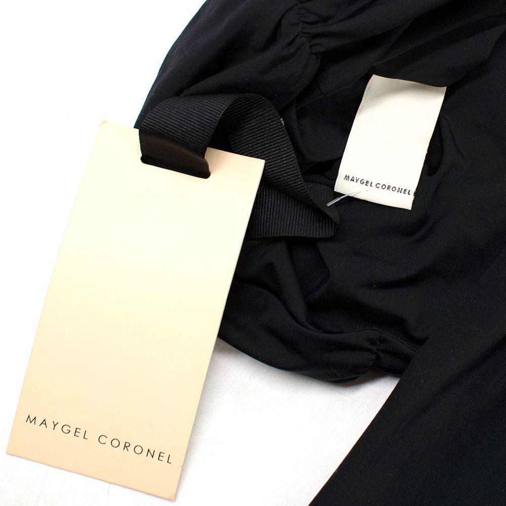 Maygel Coronel Black One-Shoulder Draped Mirmar Dress