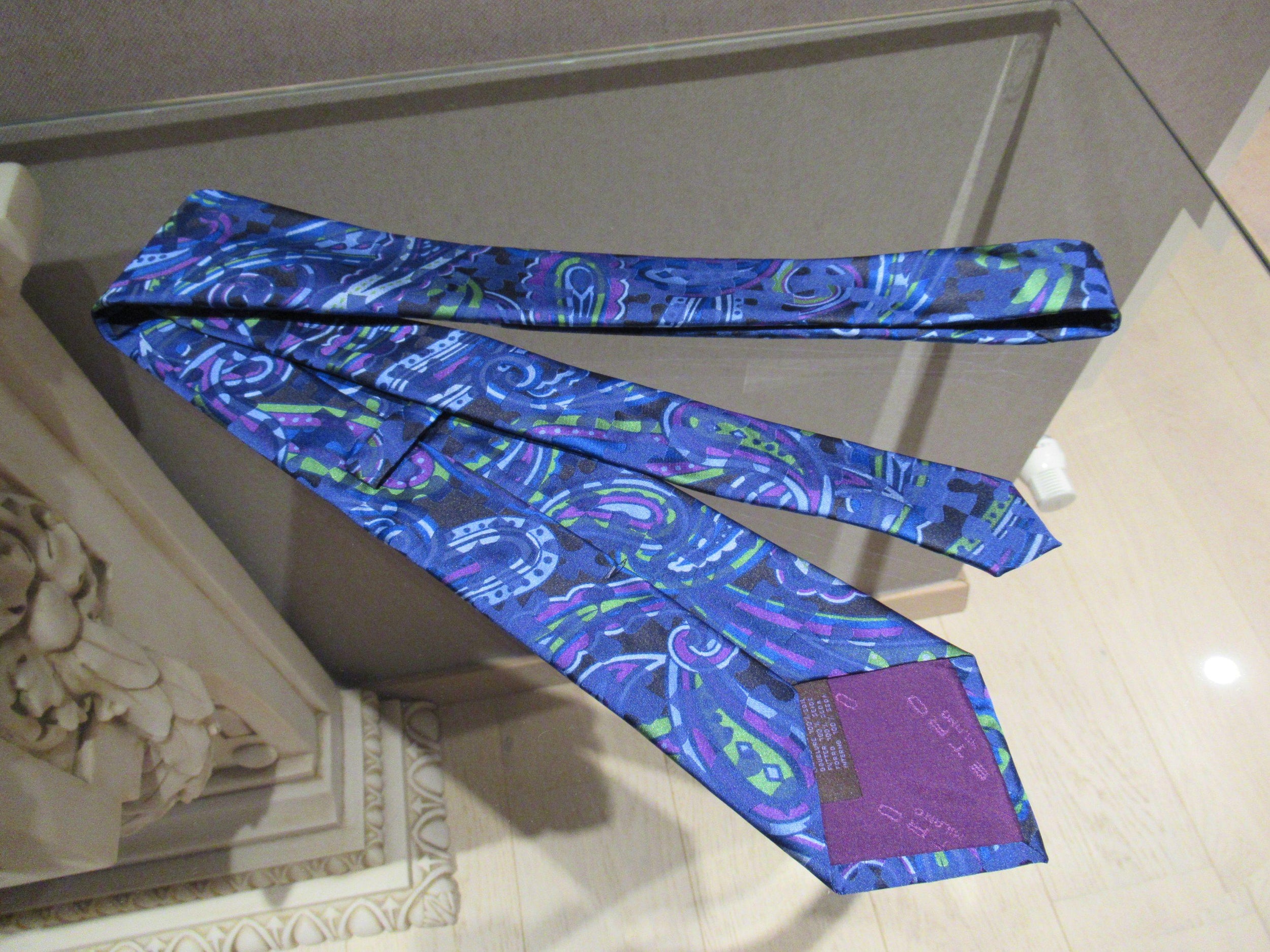 Etro blue Paisley Silk Tie