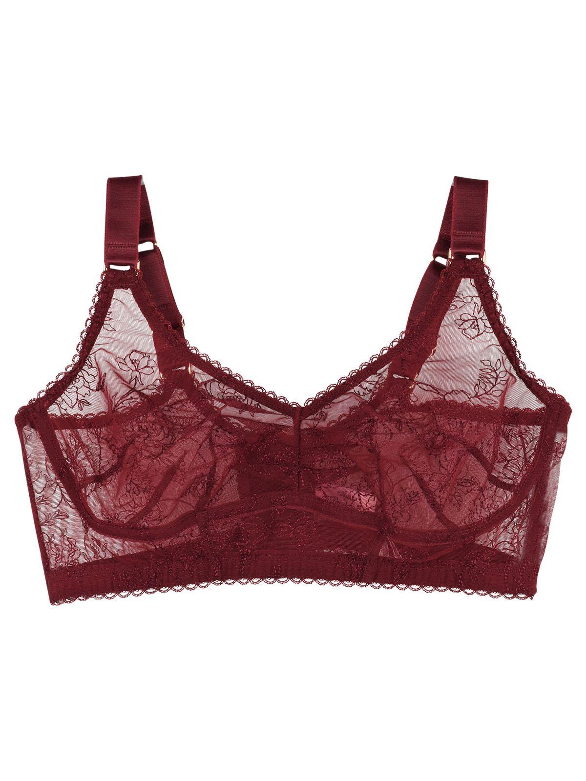 Agent Provocateur Burgundy Liv Floral Bra.