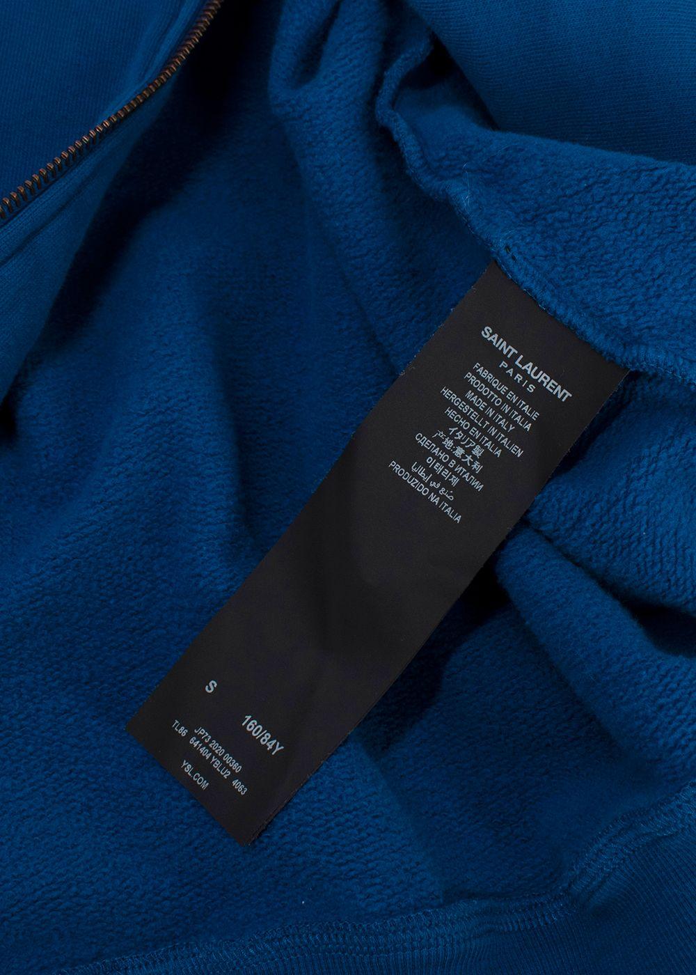 Saint Laurent Blue Zip Up Hoodie