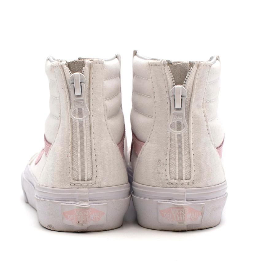 Vans White and Pink High Top Zipped Trainers