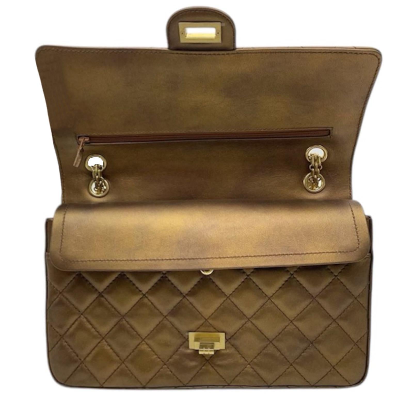 Chanel 2.55 Metallic Gold Reissue Double Flap Bag