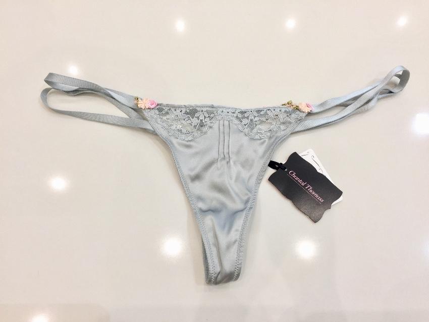 Chantal Thomass Green Pure Silk Balconette Bra & Thong Set