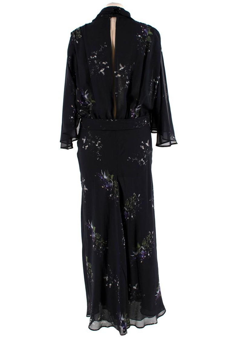 Goop Mari High Neck Flutter Sleeve Mid Length Dress