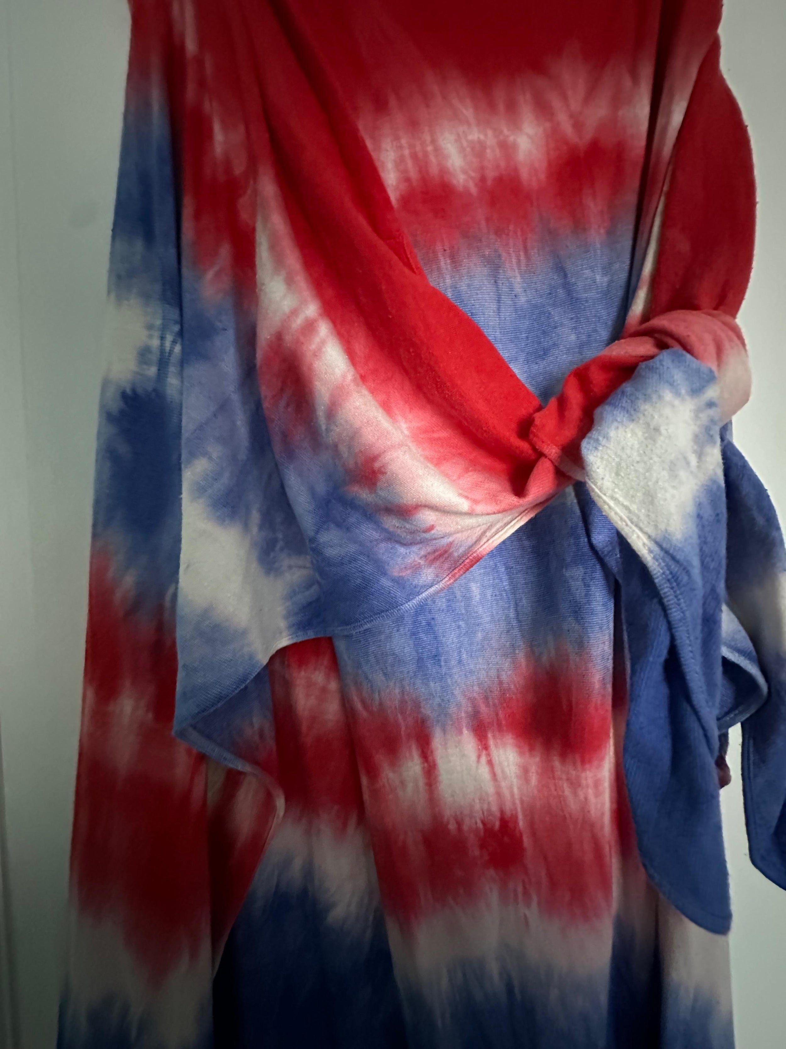Loewe Paula’s Ibiza red & blue tie dye top and skirt