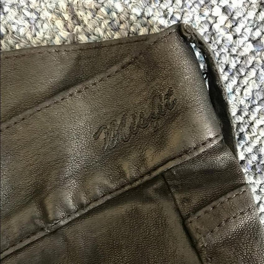 Goldsign gold leather trousers