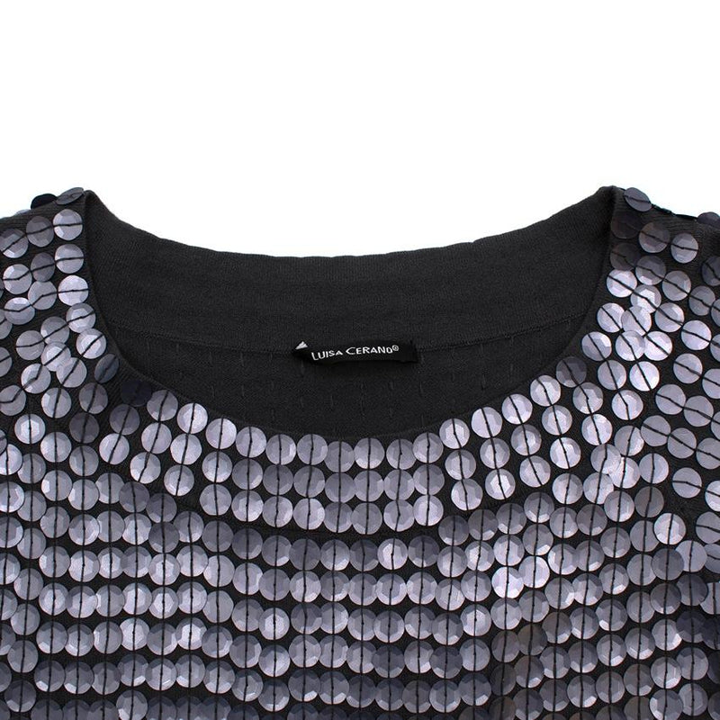 Luisa Cerano Blue-Grey Sequin Dress
