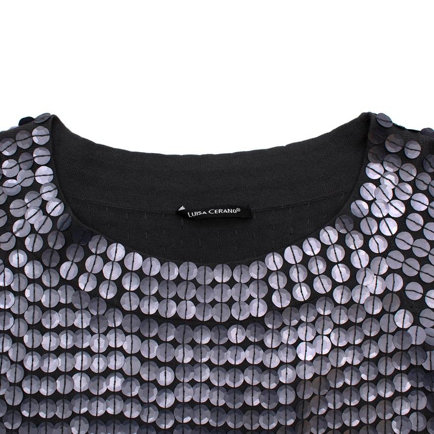 Luisa Cerano Blue-Grey Sequin Dress