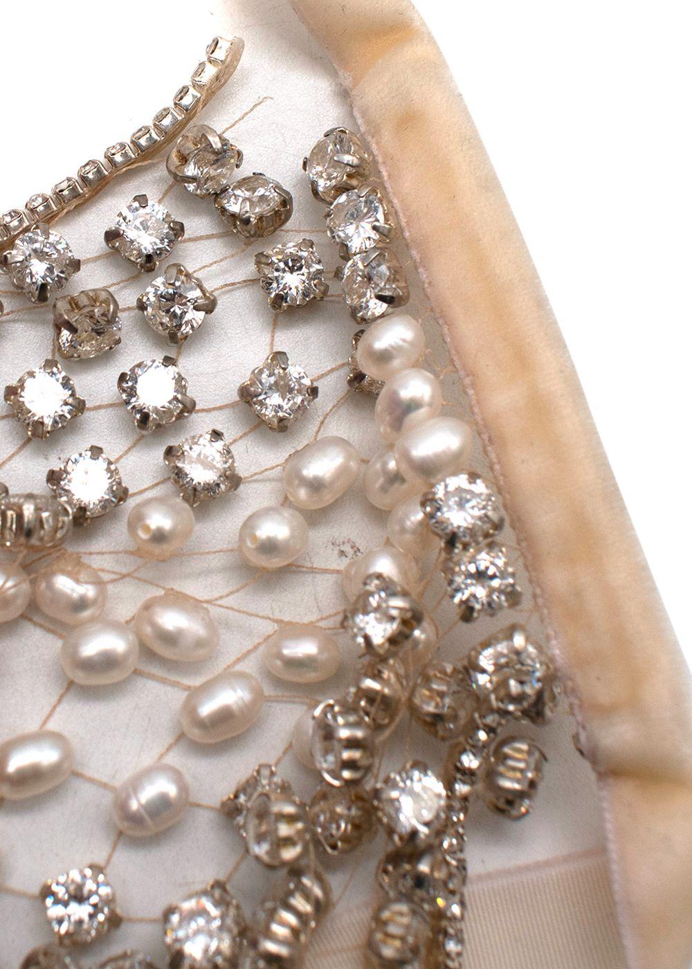 pearl & crystal mesh face mask