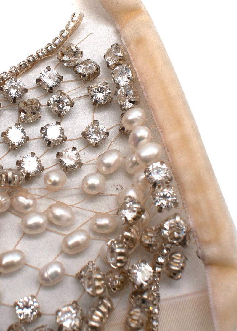 pearl & crystal mesh face mask