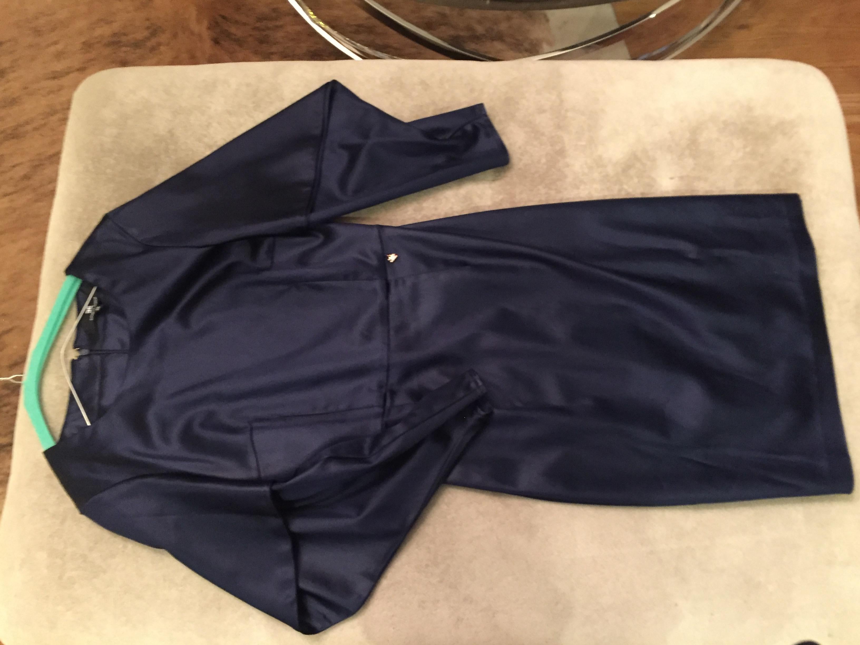 Elisabetta Franchi Blue Satin Dress