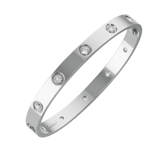 Cartier White Gold 10 Diamond Love Bangle