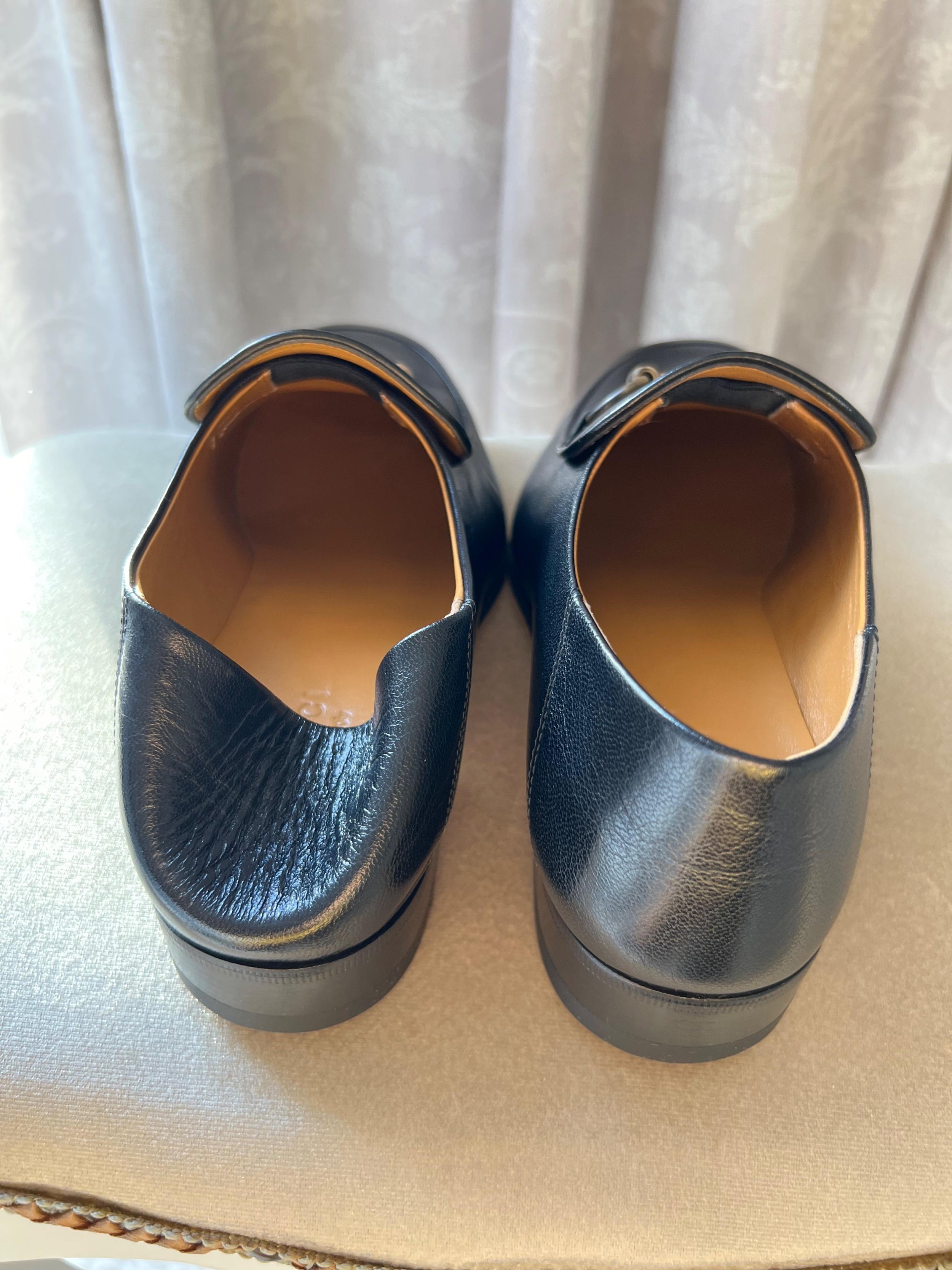 Black Leather Jordaan Horsebit Loafers