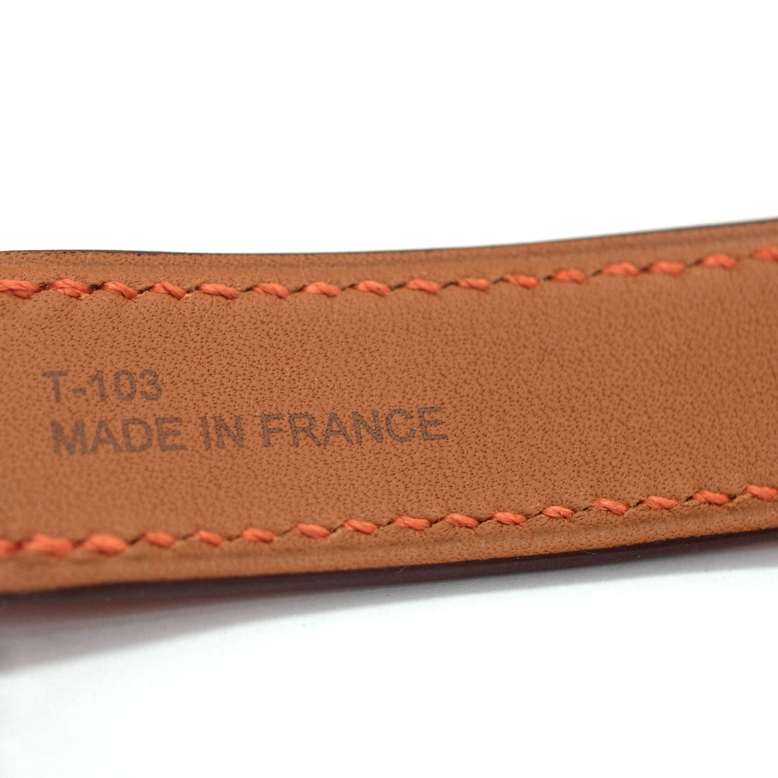 Hermes Small "Heure H" Watch With Orange Strap
