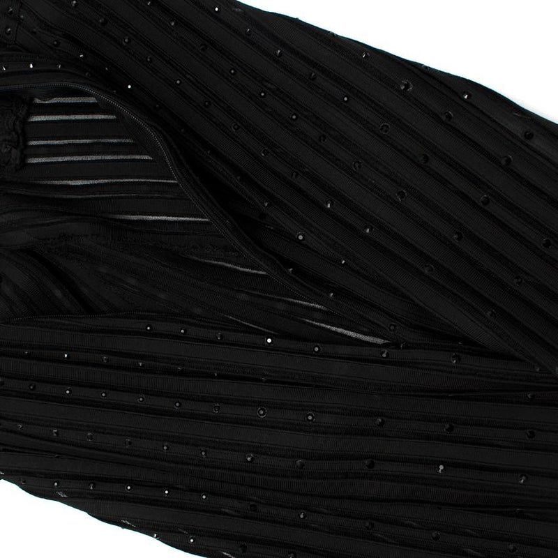 Zuhair Murad Black Embellished Stretch Silk Sheer Panelled Mini Dress