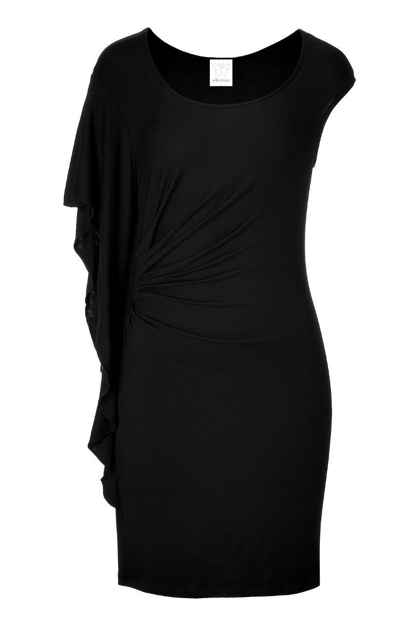 Ella Moss asymmetric flutter black dress