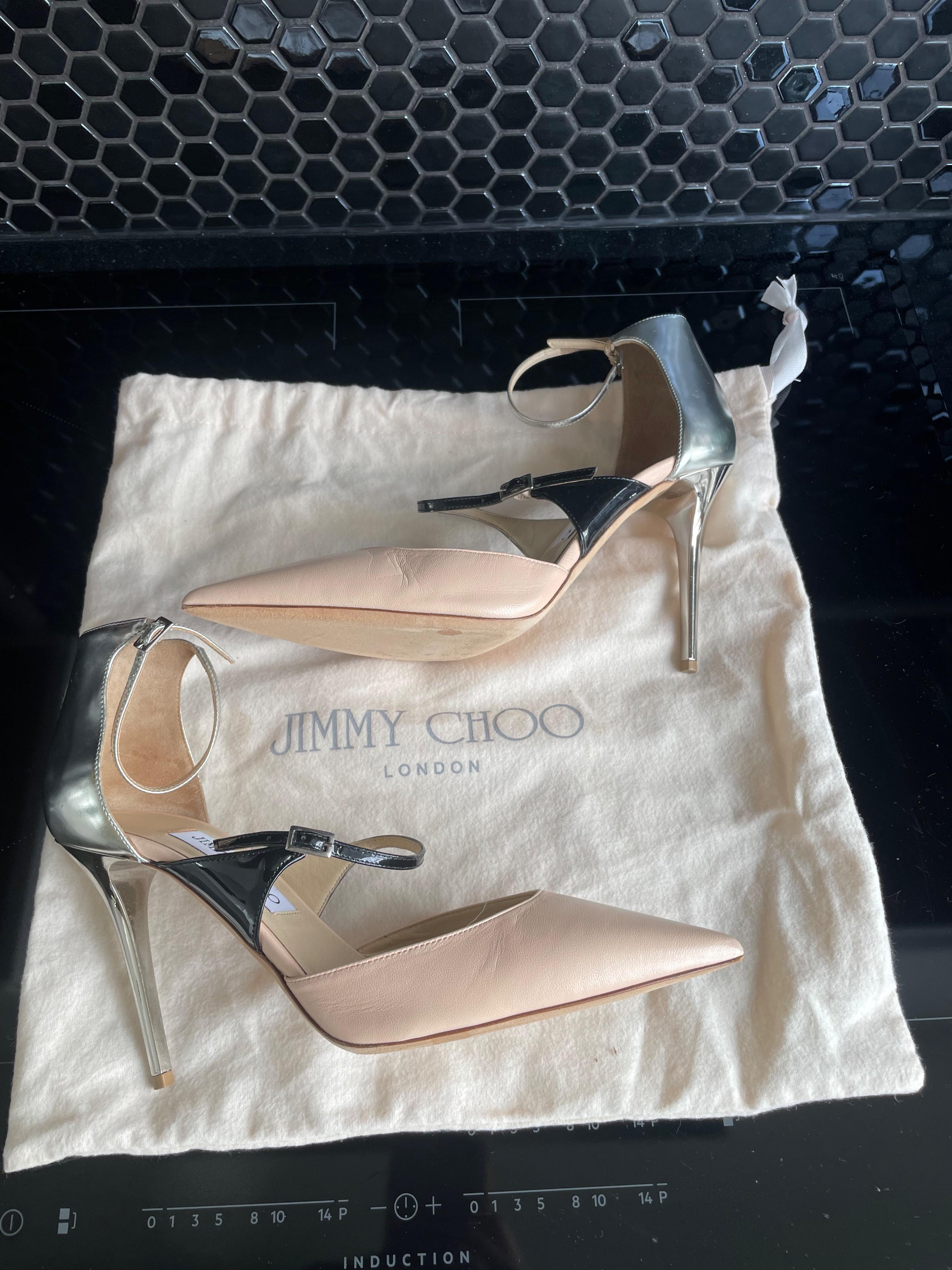 Jimmy Choo Tri ColourAnkle Strap Pumps