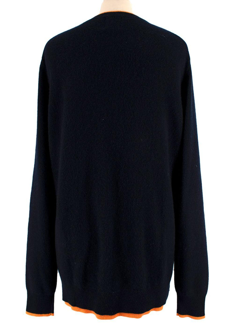 Madeleine Thompson Navy & Orange Cashmere Joshua Jumper