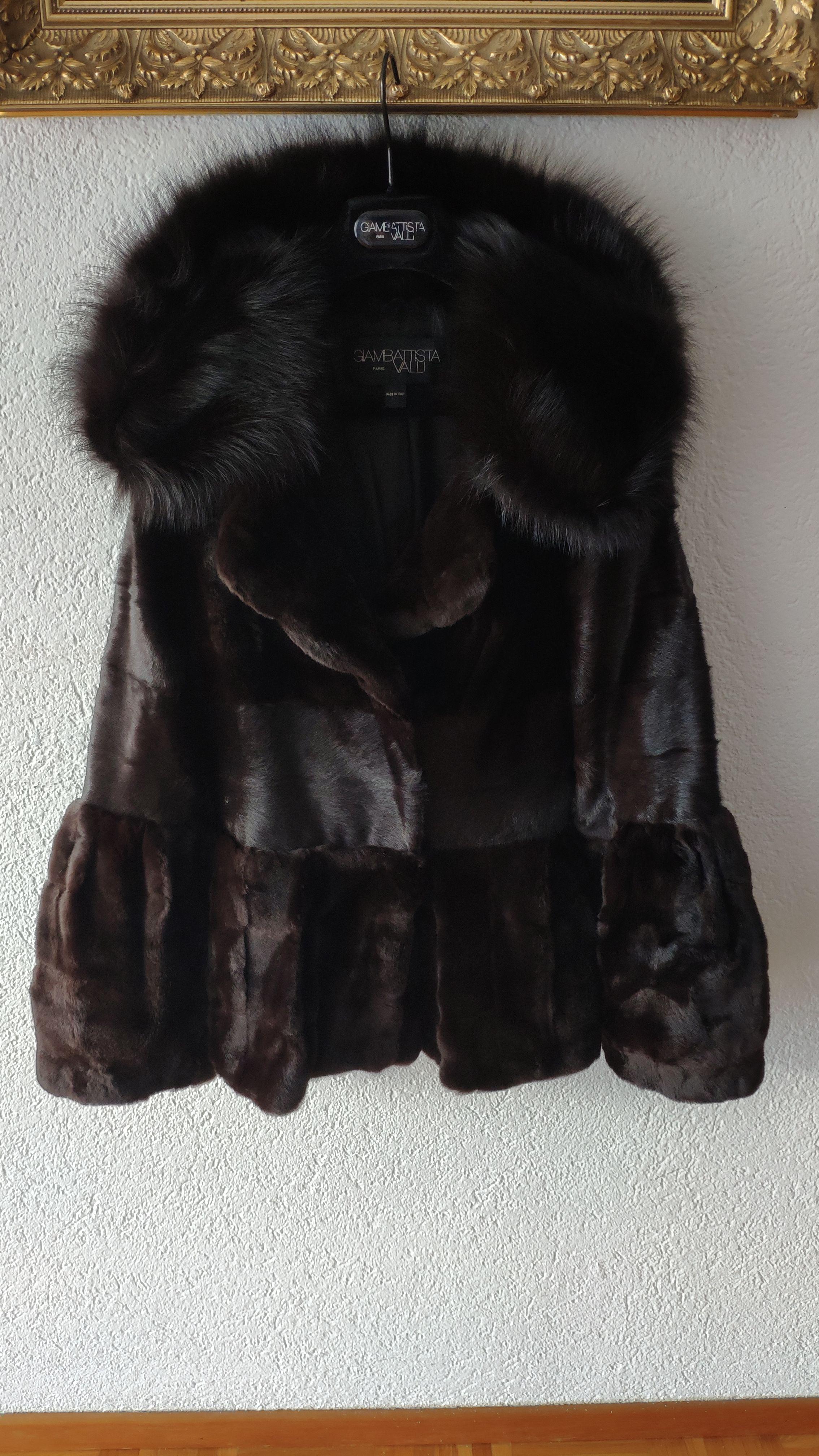 Giambattista Valli Brown Mink Fur Coat Jacket