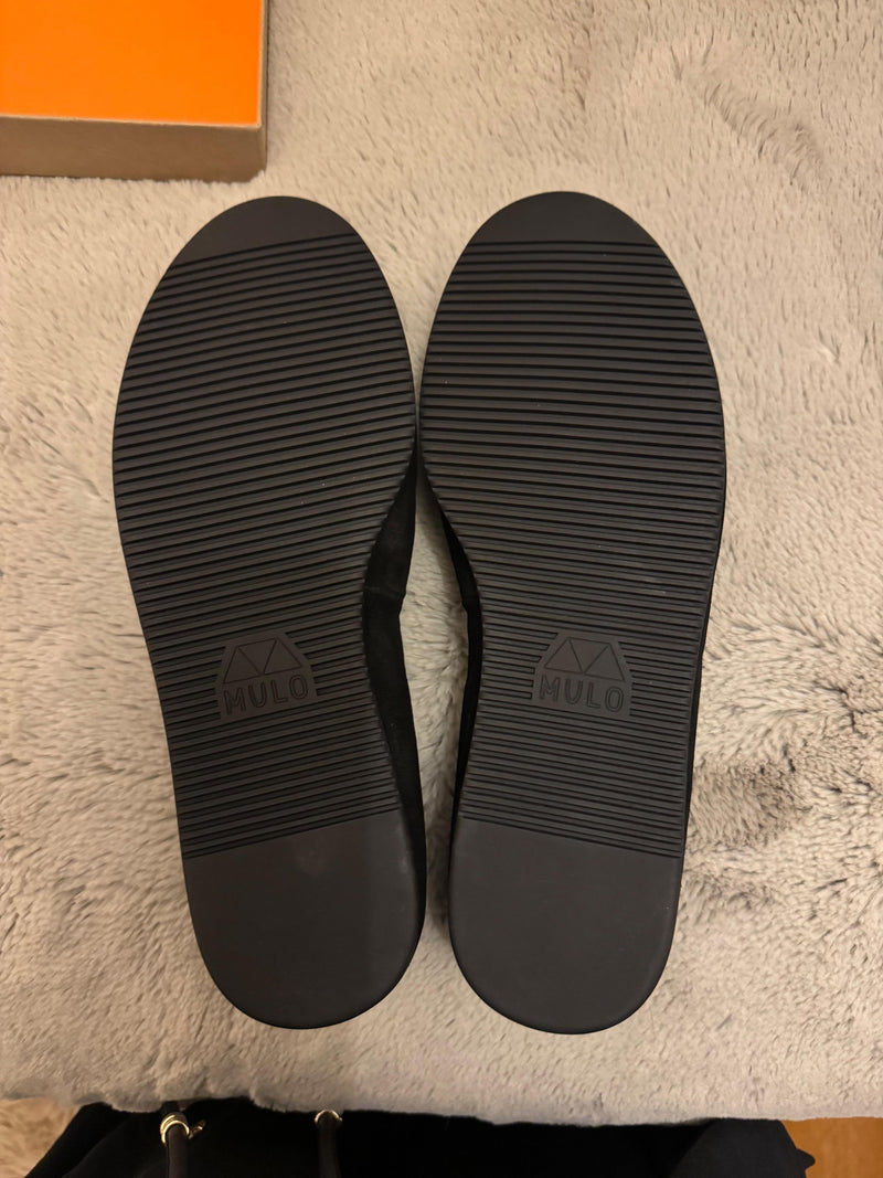Mulo Black Suede Slippers
