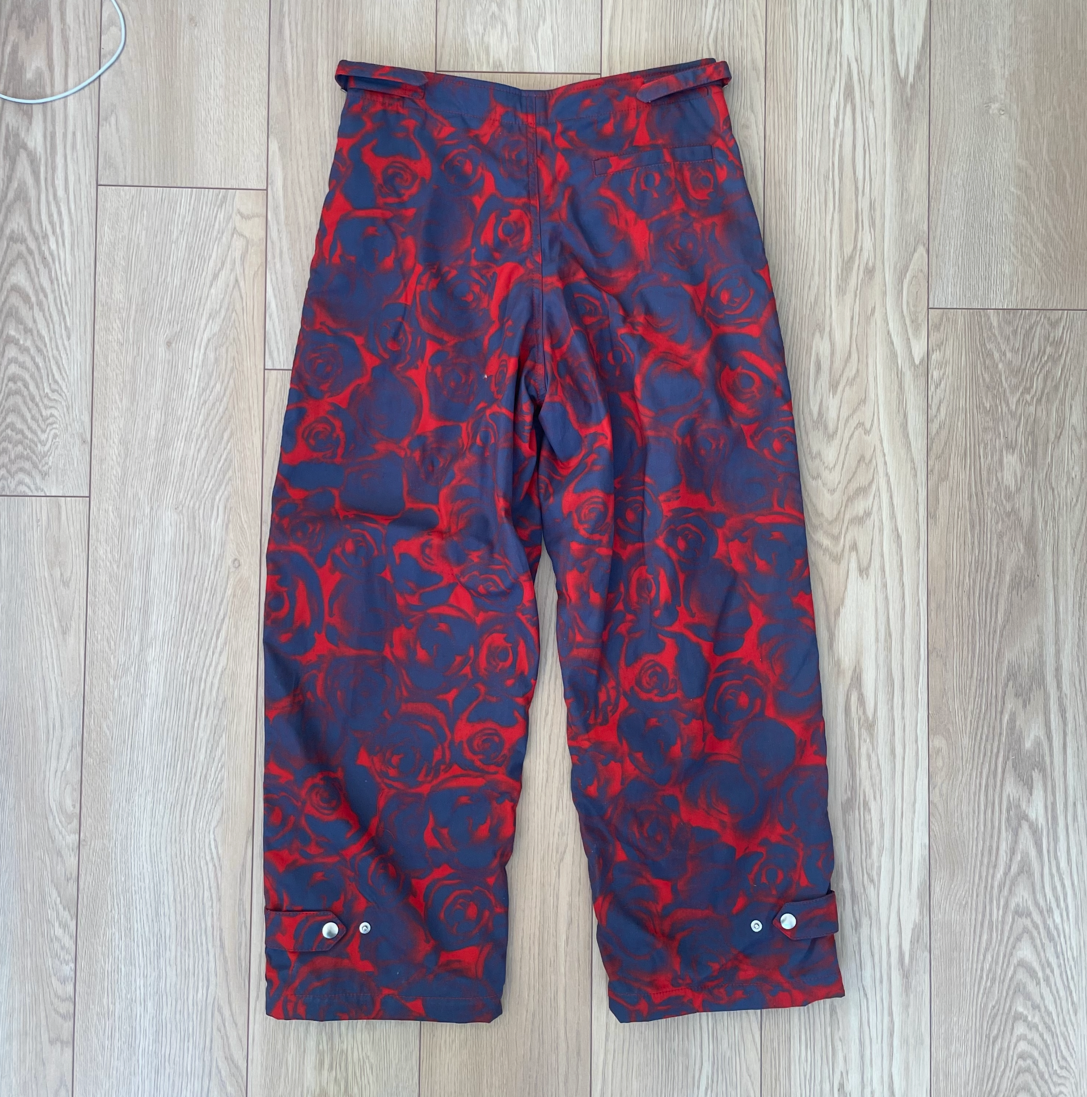 Purple and Red Printed Wide-Leg Trousers