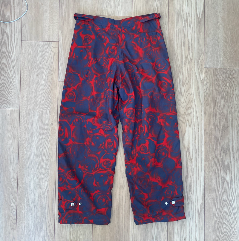 Purple and Red Printed Wide-Leg Trousers