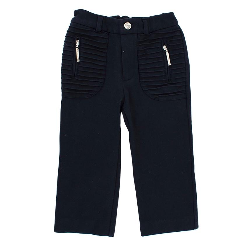 Nicholas & Bears Navy Jersey Trousers with Pleats