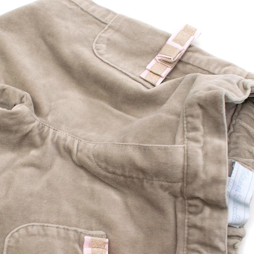 Tartine et Chocolat Girls 18M Beige Velour Trousers