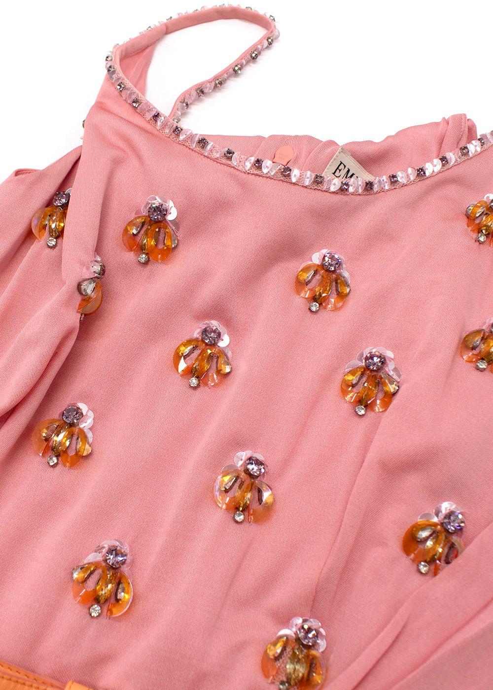 Emilio Pucci Embellished  Belted Pink Maxi Dress