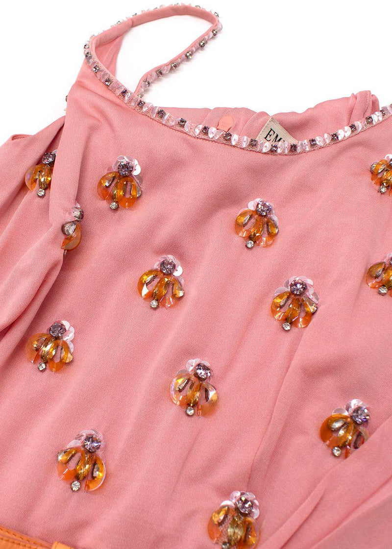 Emilio Pucci Embellished  Belted Pink Maxi Dress