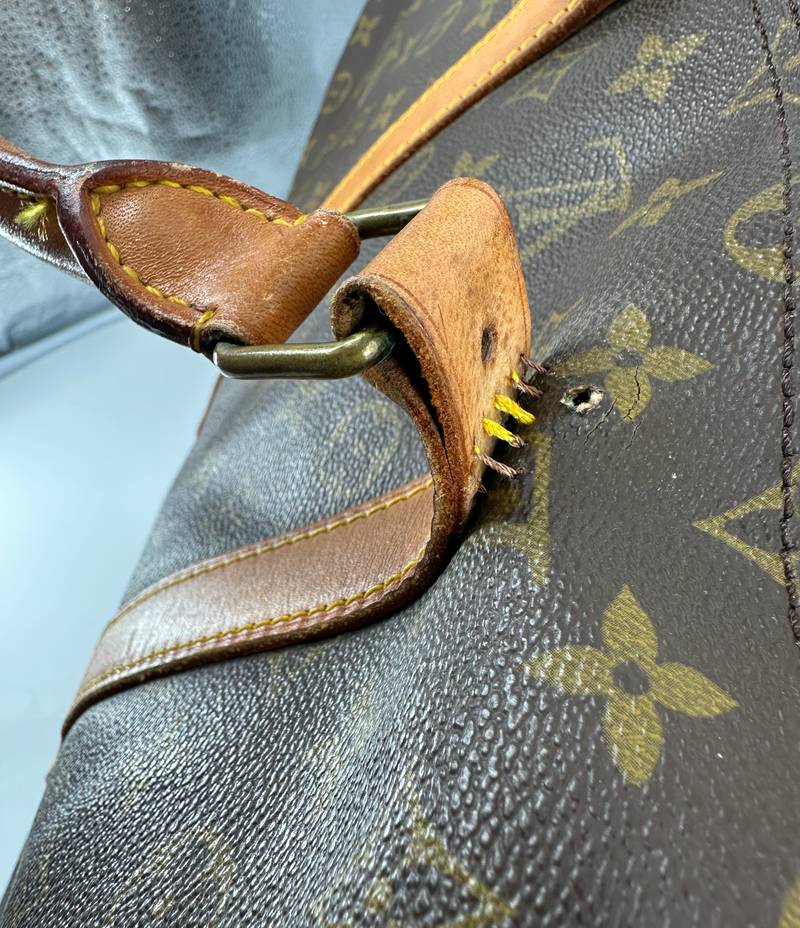 Louis Vuitton Coated Canvas Brown Keepall 55 Bag