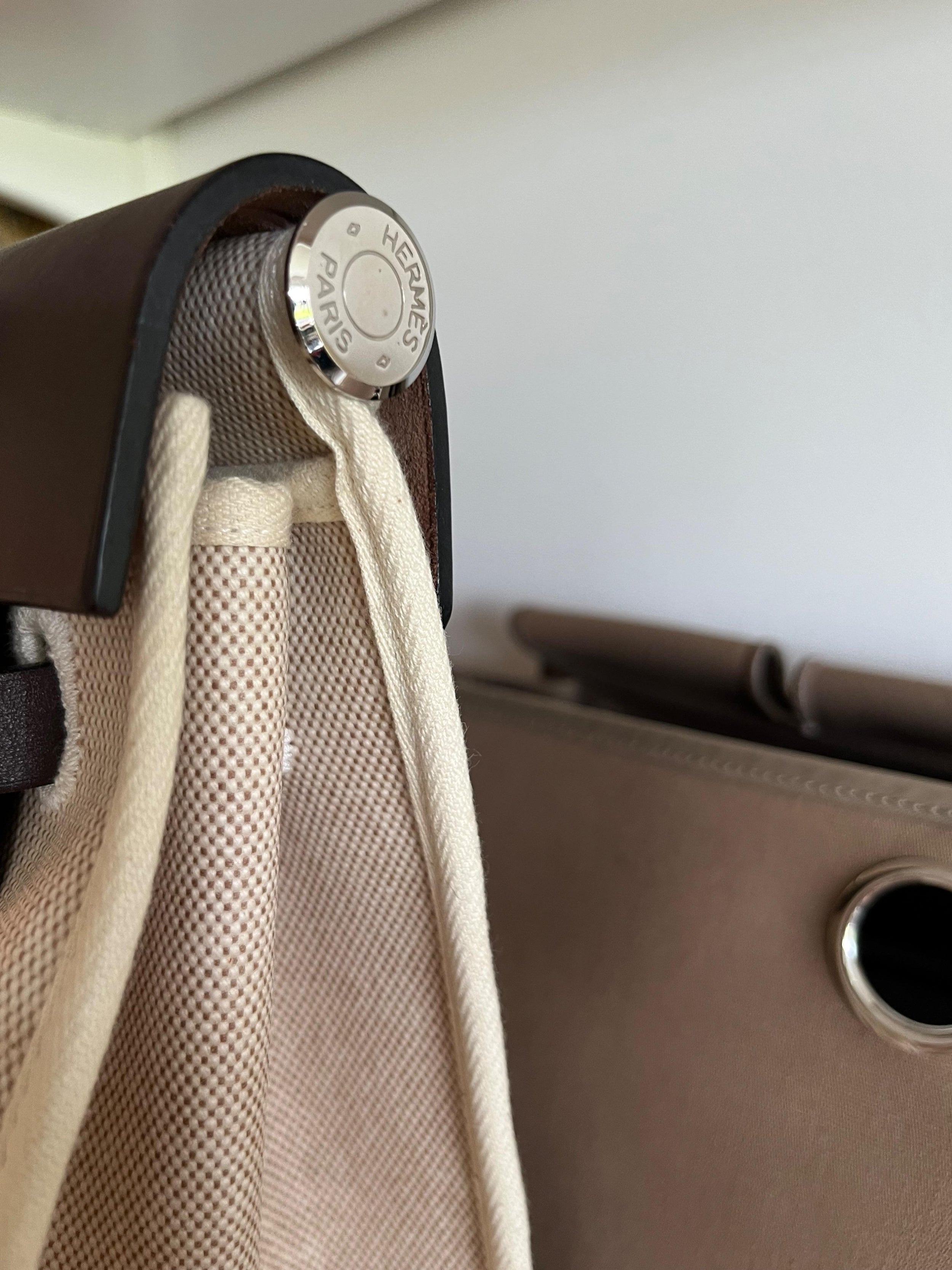 Hermes Beige Canvas Herbag