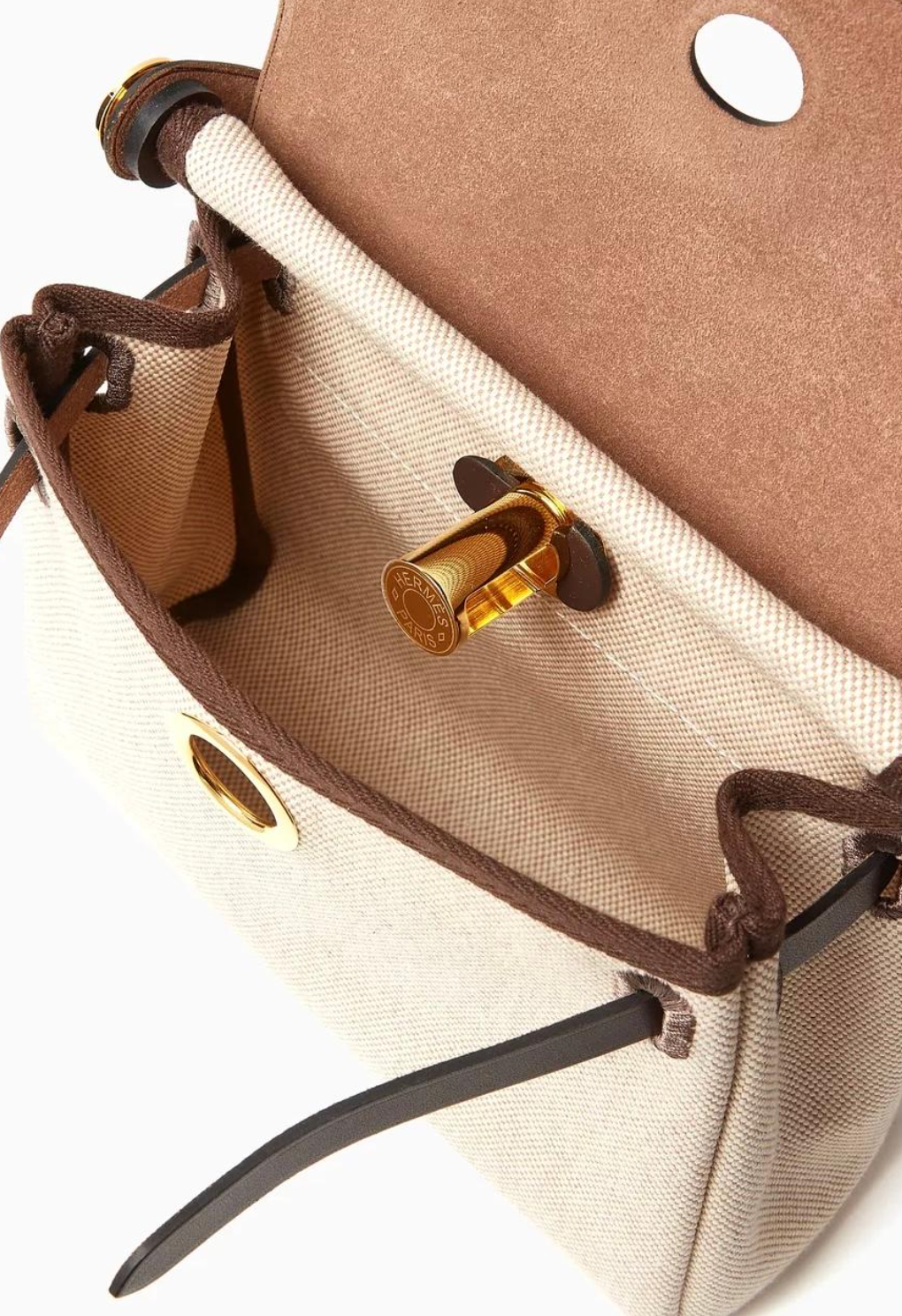 Hermes Ecru Ebene Mini Herbag