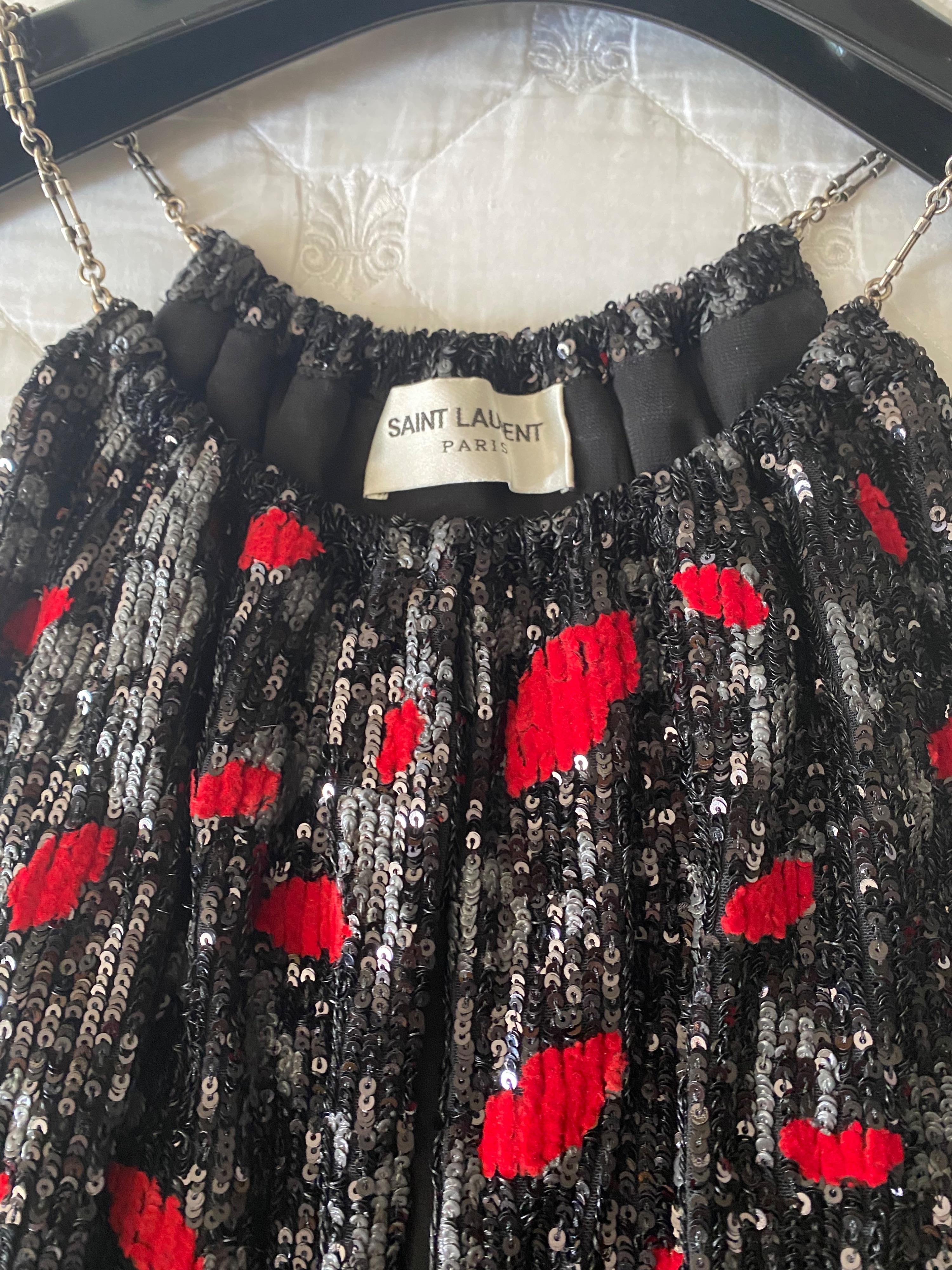 Black & red polka dot sequin dress
