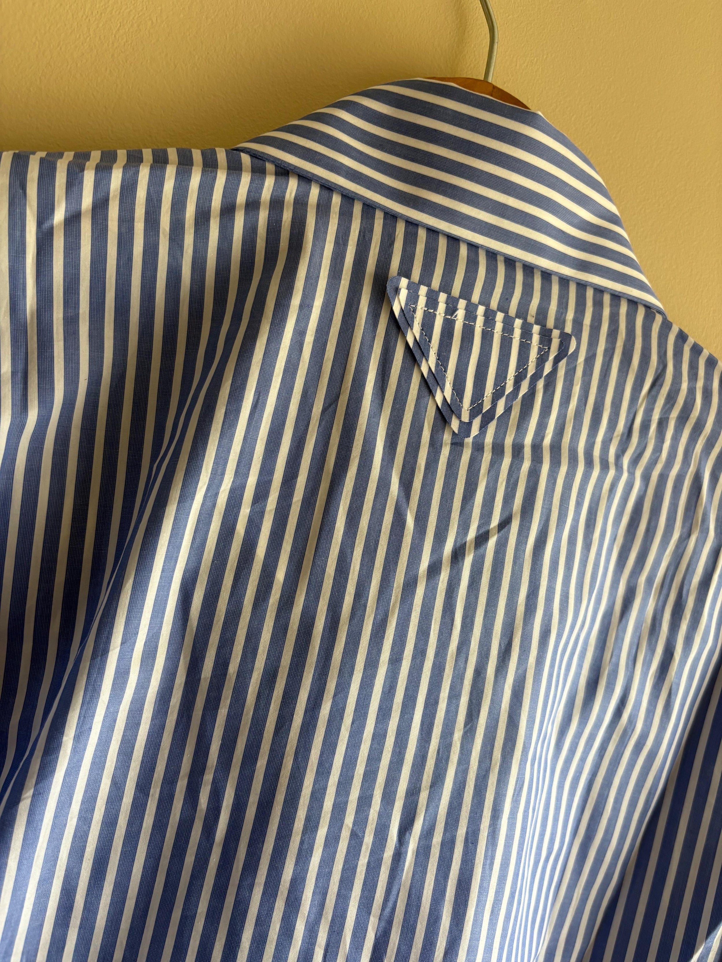 Prada Embellished Collar Striped Shirt