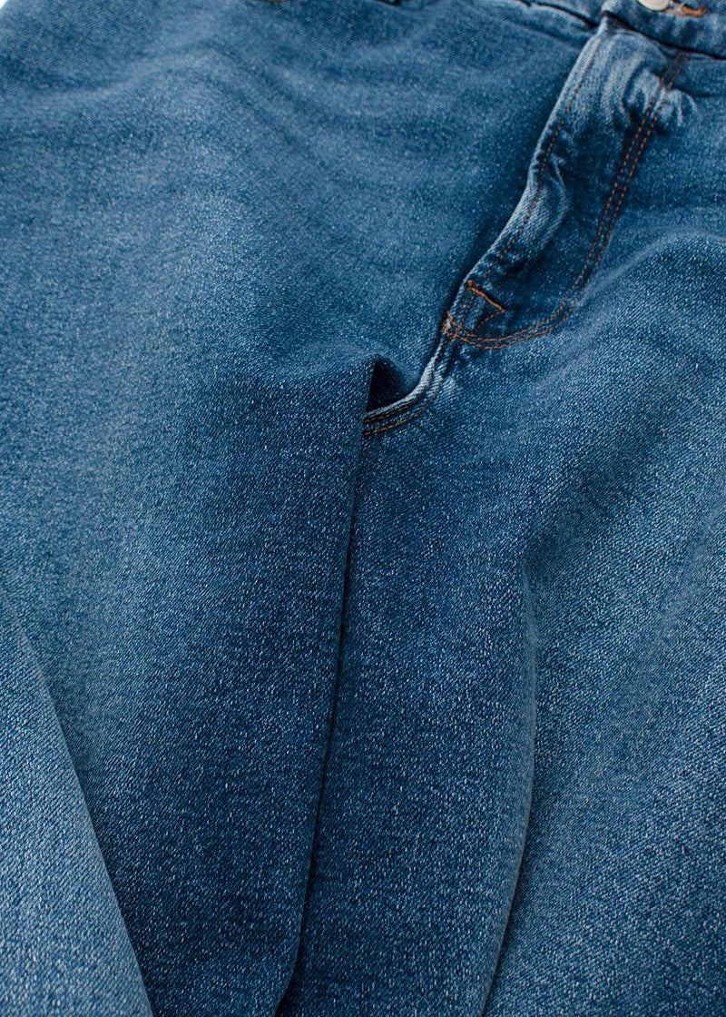 Good American Blue Mid Wash Straight Leg Jeans