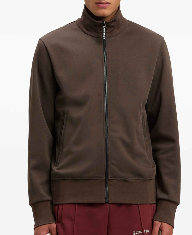 Palm Angels Black Logo Track Zip-Up Jacket