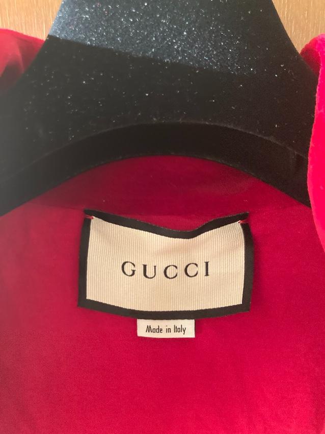 Gucci Red Chenille Kimono Jacket