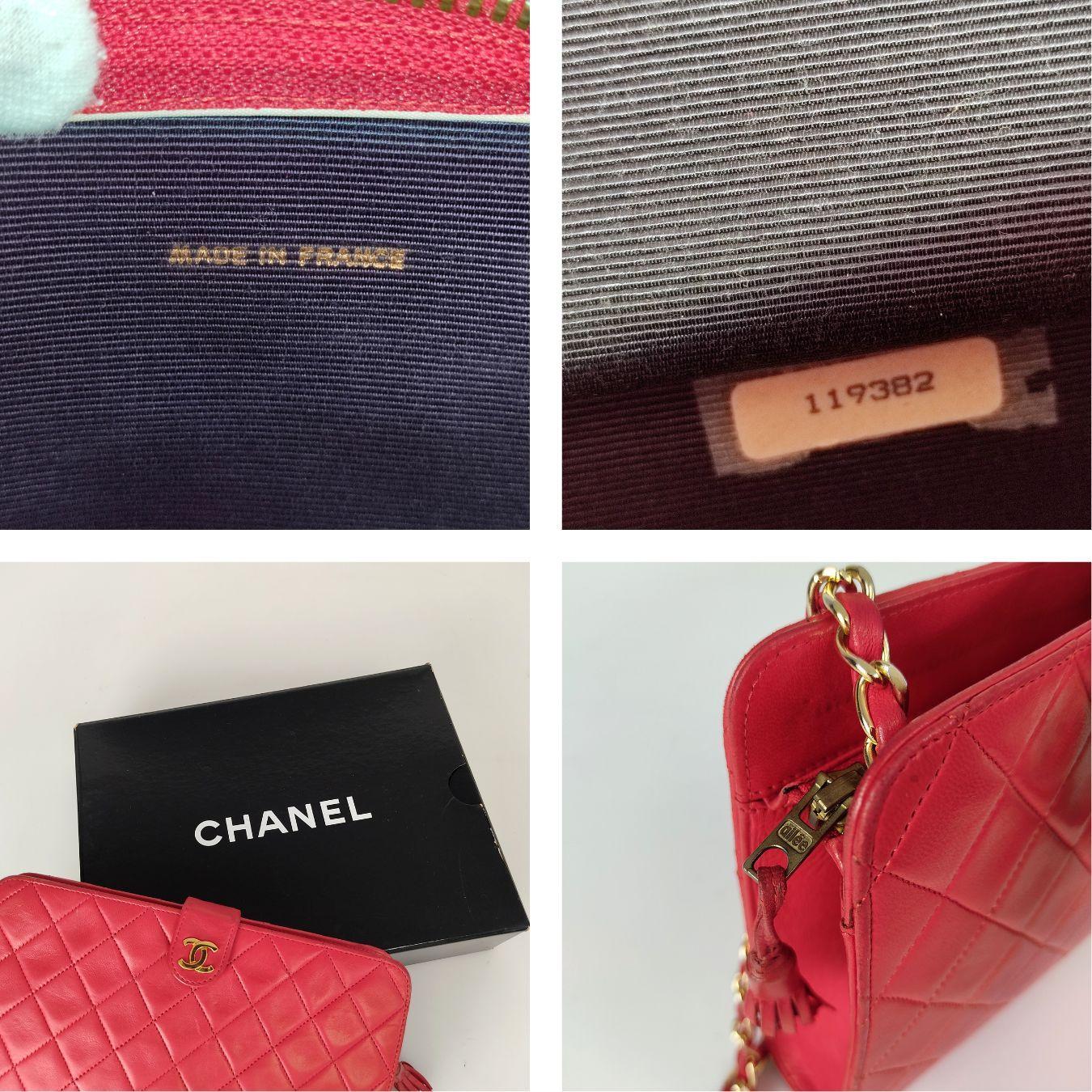 Vintage red leather quilted bag