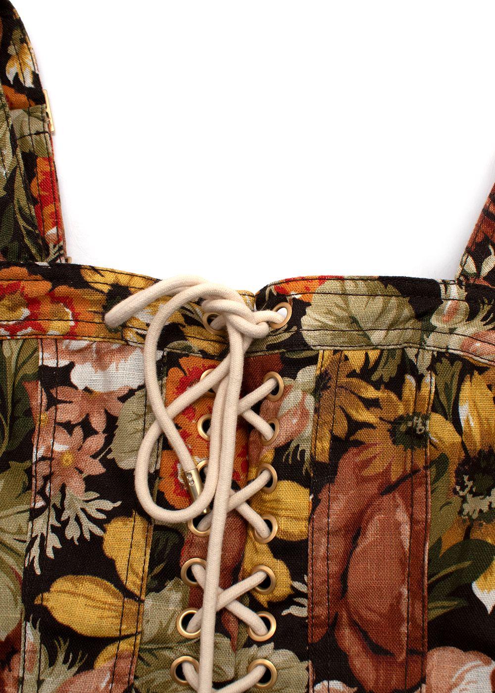Zimmermann Bonita Lace-up Floral Mini Dress