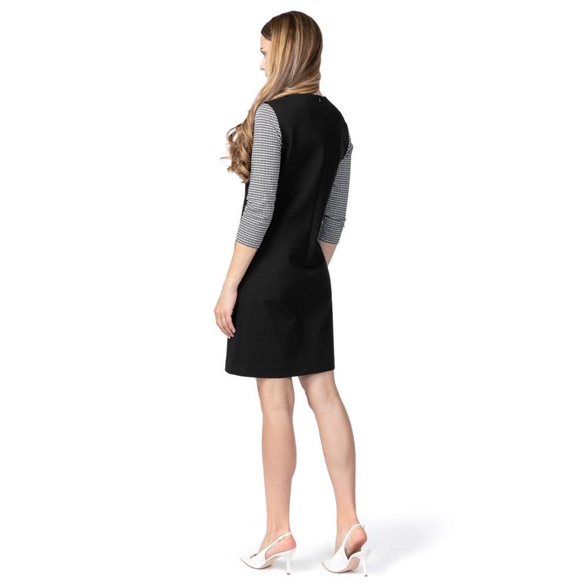 Escada Sport Black Houndstooth Sleeve Dress