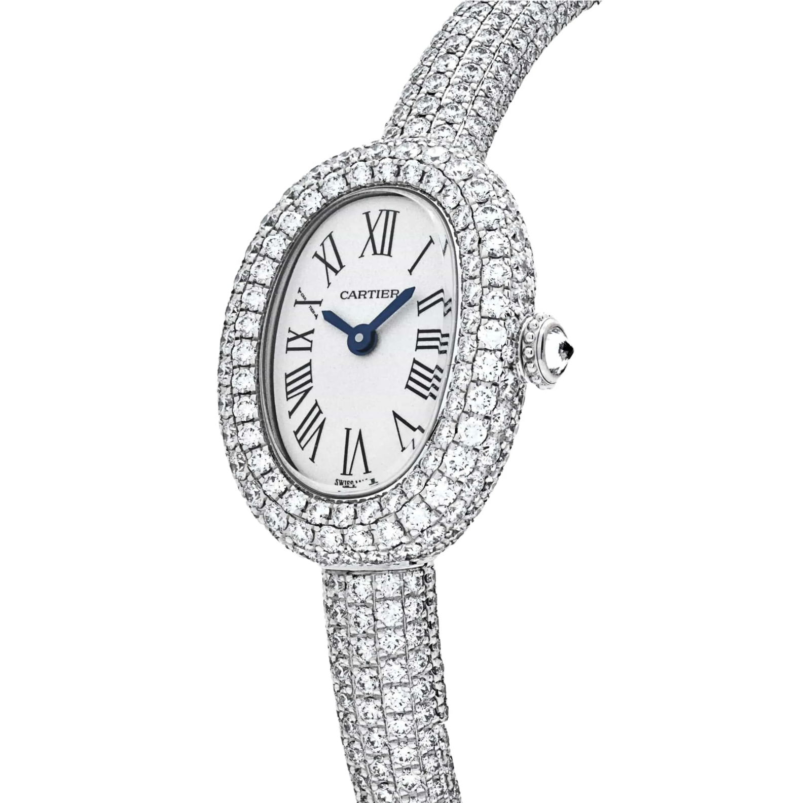 Cartier White Gold and Diamond  Baignoire Size 15 New 2025