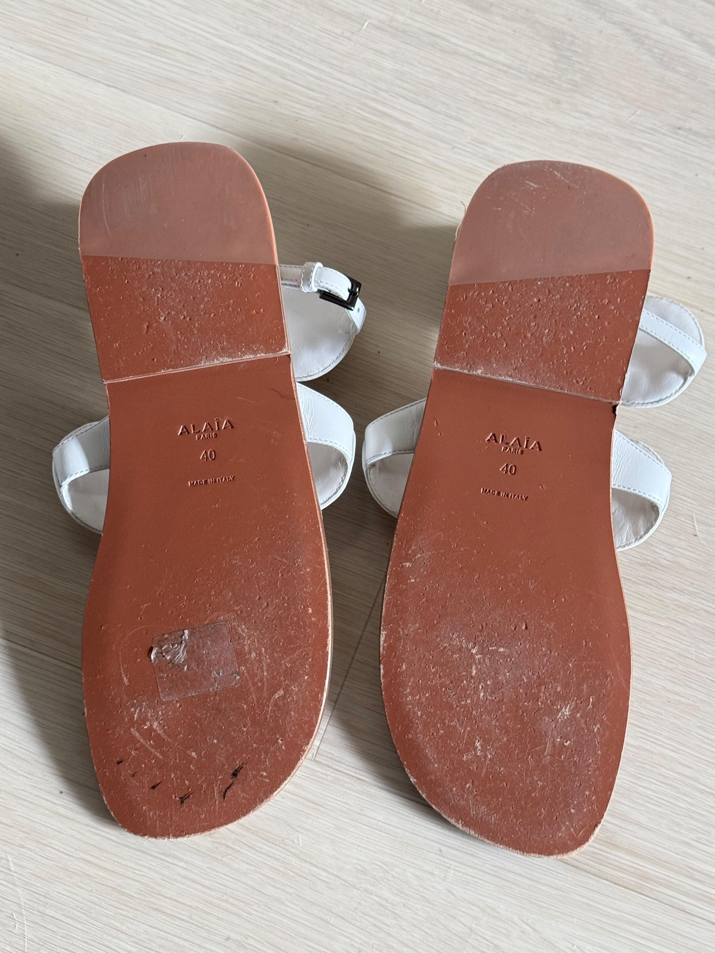 Alaia White Studded Sandals