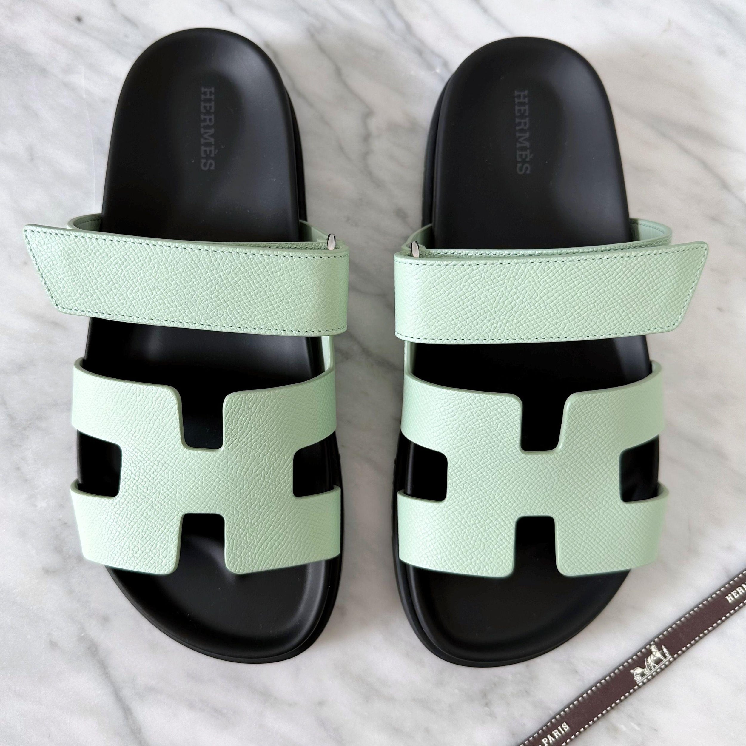 Hermes Vert Jade Chypre Sandals